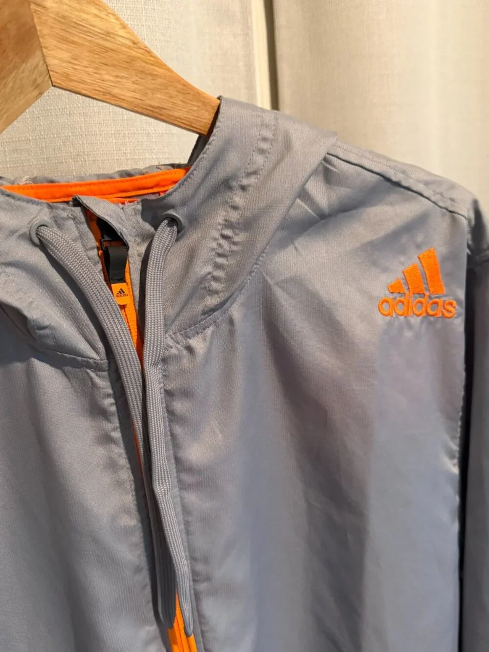adidas Men’s Performance Jacket Gray Orange Size L